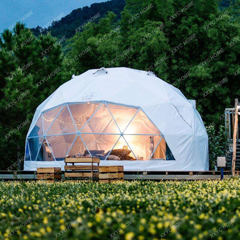 Геодезический купол, теплица, палатка для отдыха на отдыхе, на открытом воздухе, Гламурная круглая палатка, прозрачное звездное небо, роскошный купол для отеля