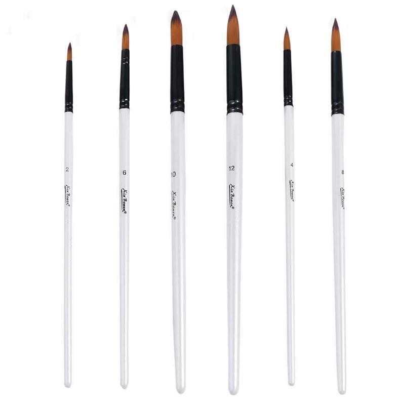 Wooden Handle Watercolor Painting Brushes Portable Practical Acrylic Paint Brushes Professional Nylon Acrylic and Oil Brushes