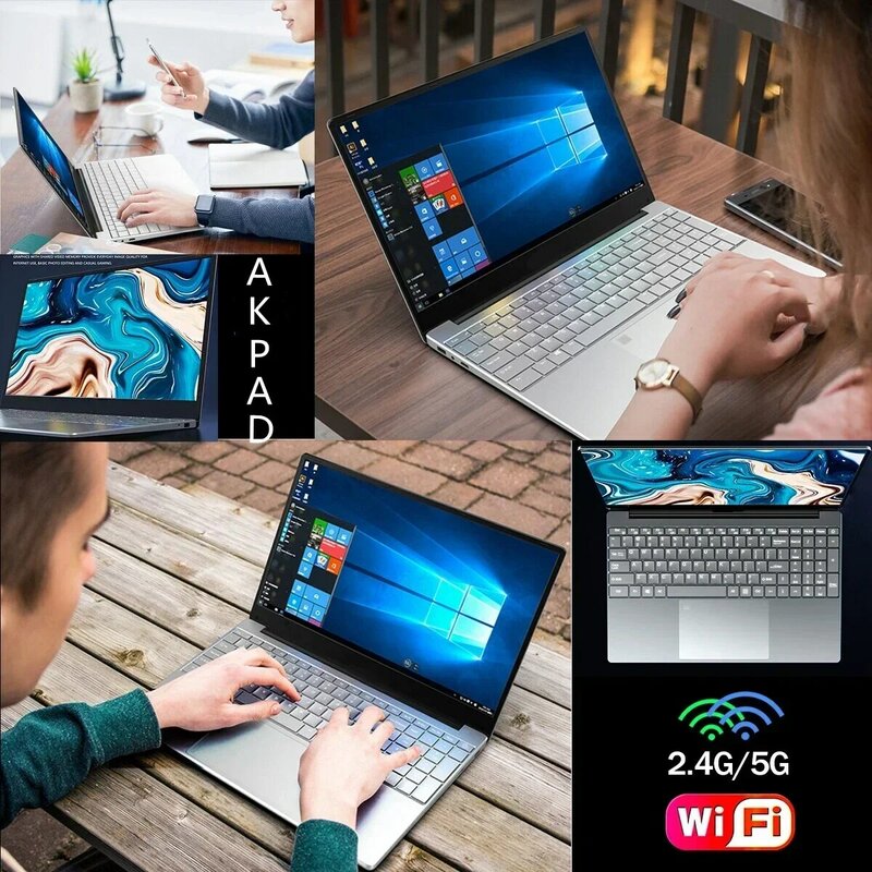 CARBAYTA tanie laptopy Intel J4125 komputer biurowy notebooki biznesowe Win10 11 Pro 15.6 calowy Intel WiFi Netbook ultrabook Port HDMI