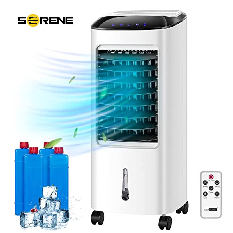 VIVOHOME Refrigerador de Ar Evaporativo Portátil 110V 65W Umidificador Ventilador com Display LED e Controle Remoto Ice Box para Interior Casa
