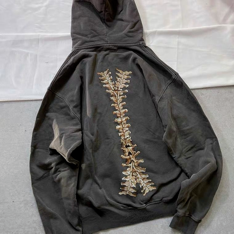 Толстовка женская оверсайз с принтом скелета, в стиле Харадзюку
