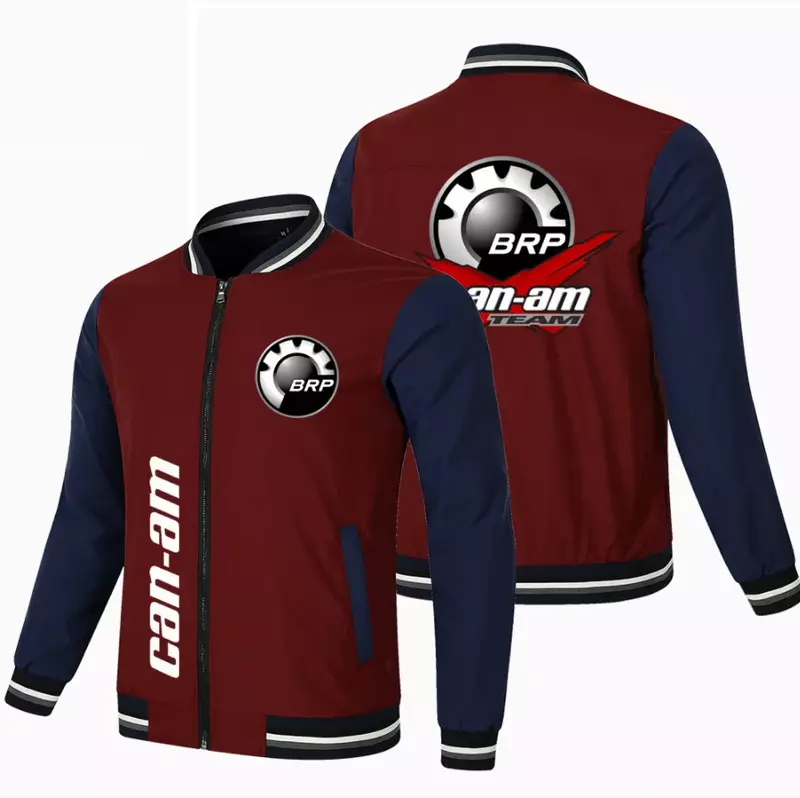 Новинка 2023, бейсбольная куртка на весну и осень, флисовая хлопковая приталенная куртка, толстовка с логотипом CAN-AM Car, модная в стиле хип-хоп