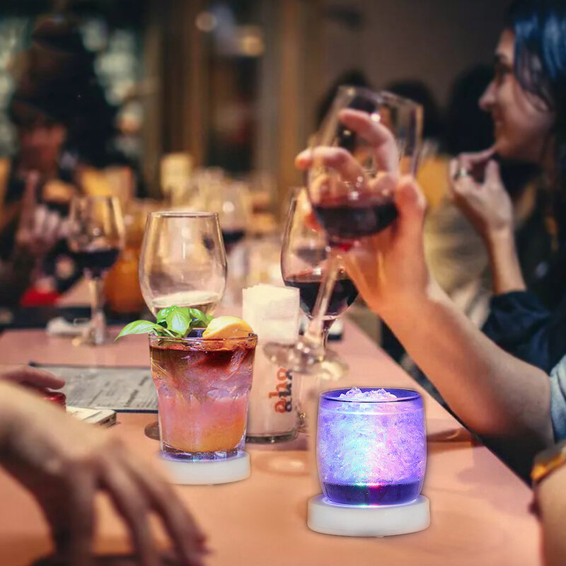 6-1 pz USB ricaricabile Super luminoso LED sottobicchieri bottiglia luce bagliore bevanda tazza Mat lampada per Wdding KTV Party Cocktail vaso Decor