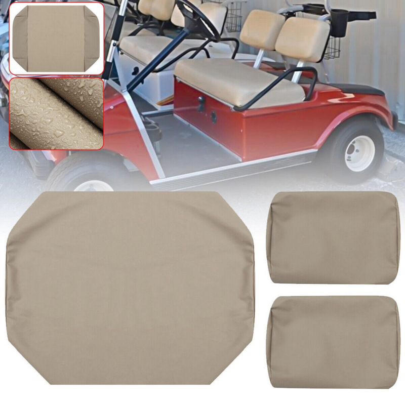 3PCS/Set Golf Club Car PRE-2000 DS 82-00 Golf Cart Front Heavy Duty Vinyl Replacement Seat Cover Set-Beige