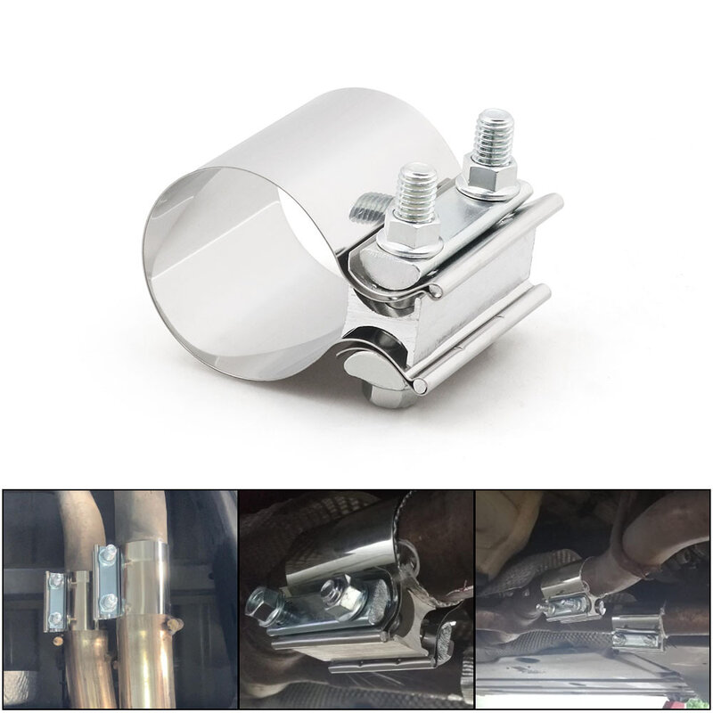 2/2.25/2.5/3/4 Inch Universal Stainless Steel Exhaust Pipe Connection Hoop Strong Steel Pipe Clamp Car Accessories