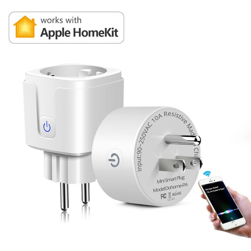 Apple Homekit สวิทช์เสียง Siri ควบคุมอุปกรณ์สมาร์ท Wifi ซ็อกเก็ตปลั๊กอัจฉริยะไร้สาย Outlet 90-265V EU