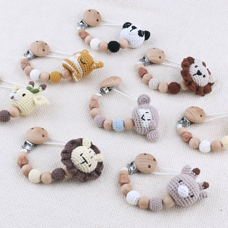 Upgraded Animal Knitting Beads Chewable Beads Animal Crochet Beads fitting for DIY Teething Jewelry Sensory Play