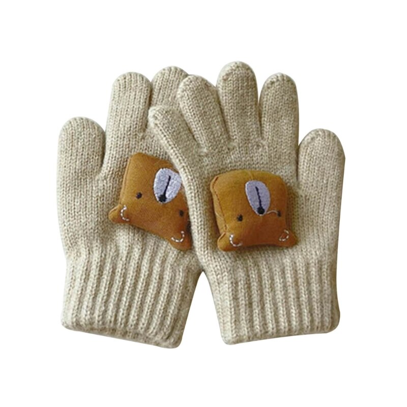 K1MA Coorful Детские перчатки Вязаные перчатки для детей Зимние перчатки Белые детские перчатки Палец Перчатки для мальчиков для