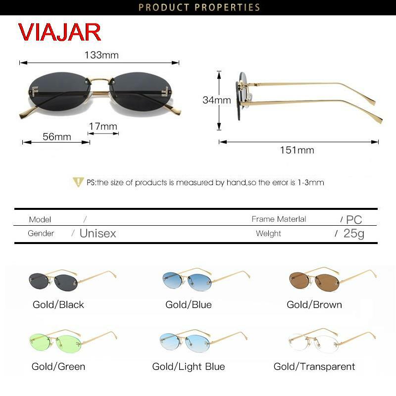 Gafas de sol ovaladas sin montura para hombre y mujer, lentes de sol Punk con diseño de ojo de gato y letras, anteojos para conducir, UV400, 2024