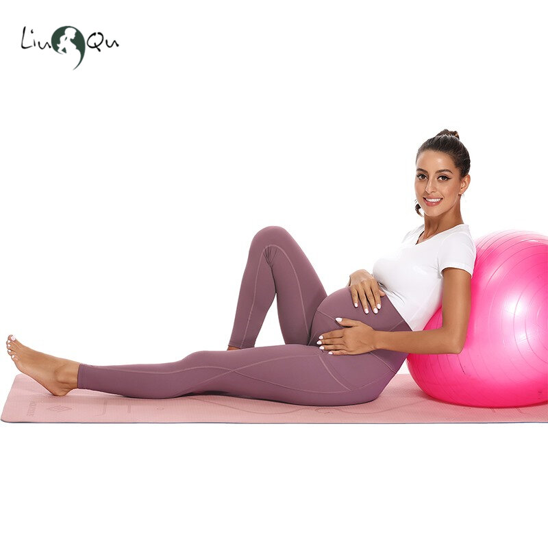 Pantaloni da Yoga premaman da donna abbigliamento da mamma in gravidanza pantaloni da allenamento a vita alta con tasche per Leggings da donna