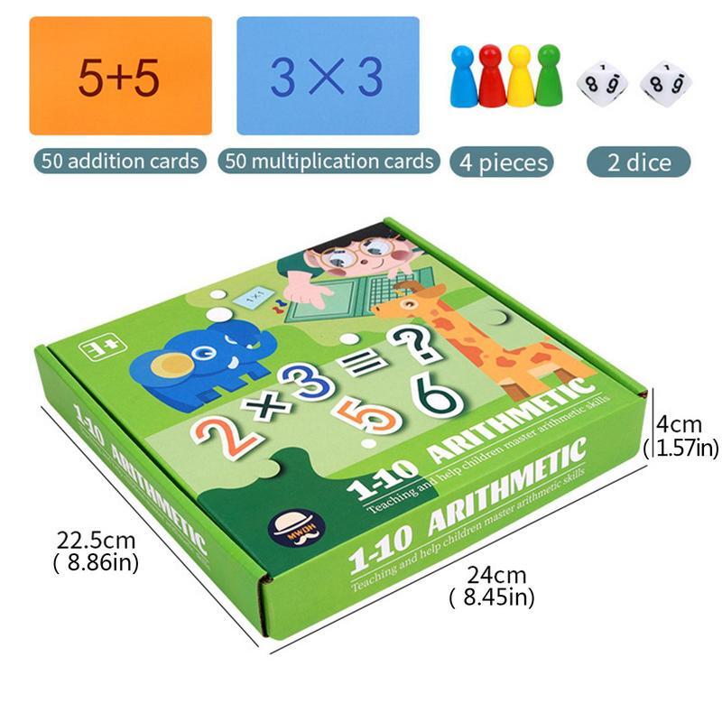 Matemática Multiplicação Board, brinquedos educativos portáteis primeira infância, matemática e adição brinquedo