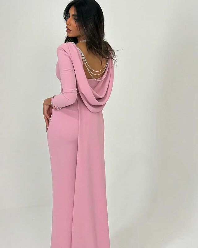 Koendye-vestidos de graduación de sirena rosa para mujer, vestidos de noche bordados hasta el suelo, Arabia Saudita, 2024