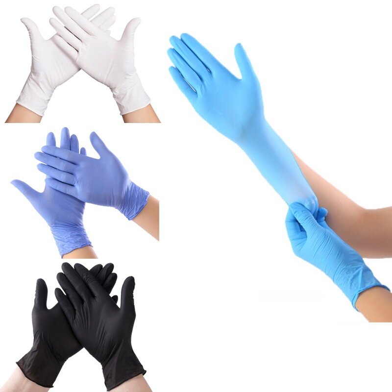 Luvas de nitrilo para limpeza doméstica, proteção pura, inspeção laboratorial, indústria alimentar, cozinha, 20 pcs