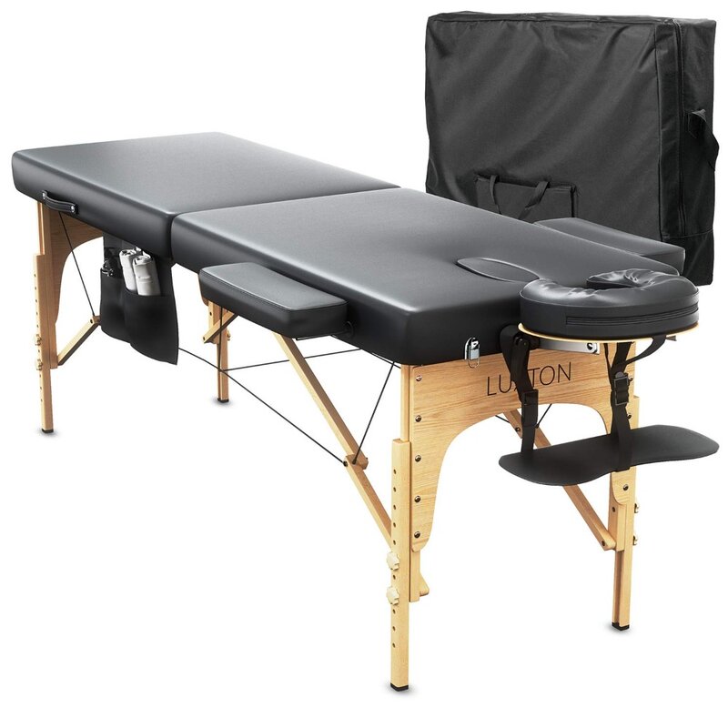 2024 New Premium Memory Foam Massage Table - Easy Set Up - Foldable & Portable with Carrying Case