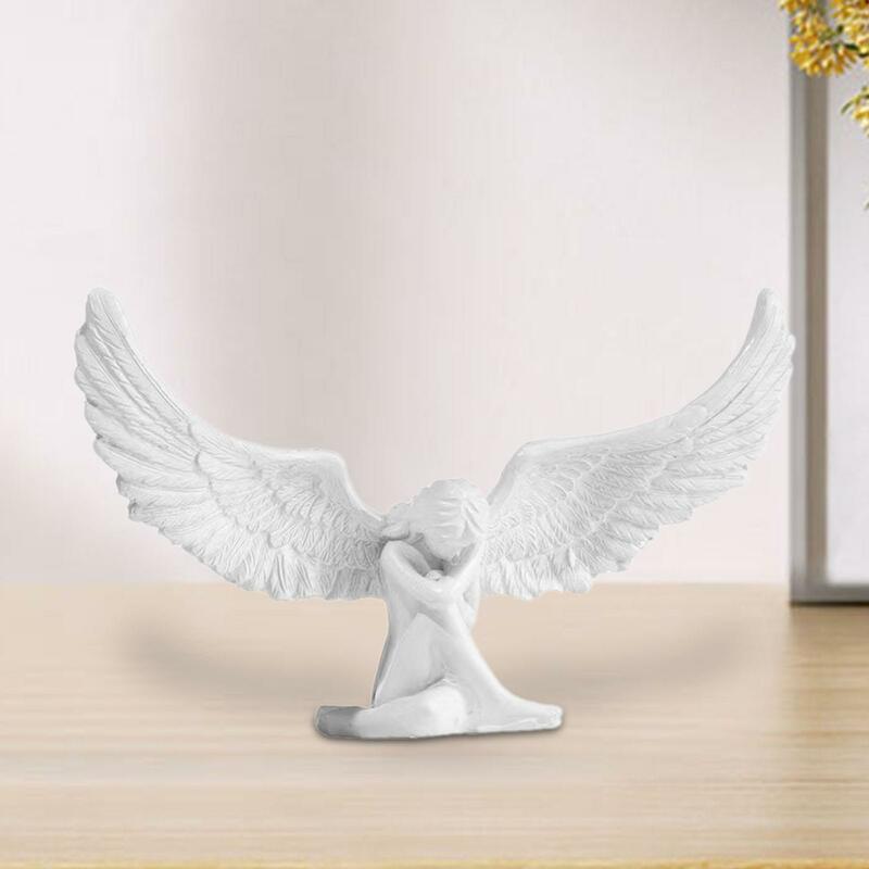 Figurina in resina di artigianato statua di angelo per centrotavola camino da interno