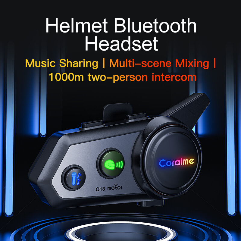 Earphone Bluetooth helm walkie talkie 5.3, Mikrofon panggilan ultra-panjang, tahan air dan mengurangi kebisingan untuk bersepeda