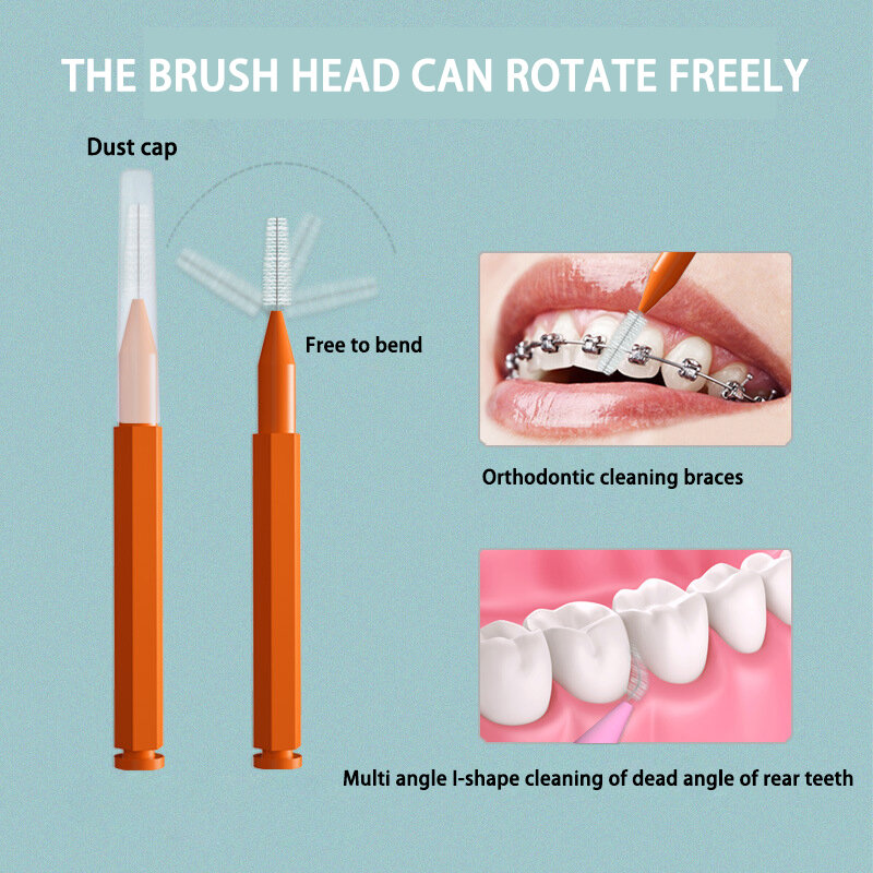 Cepillo Interdental en forma de I, limpiador de hilo Dental, cepillo de dientes de ortodoncia, herramienta de cuidado bucal