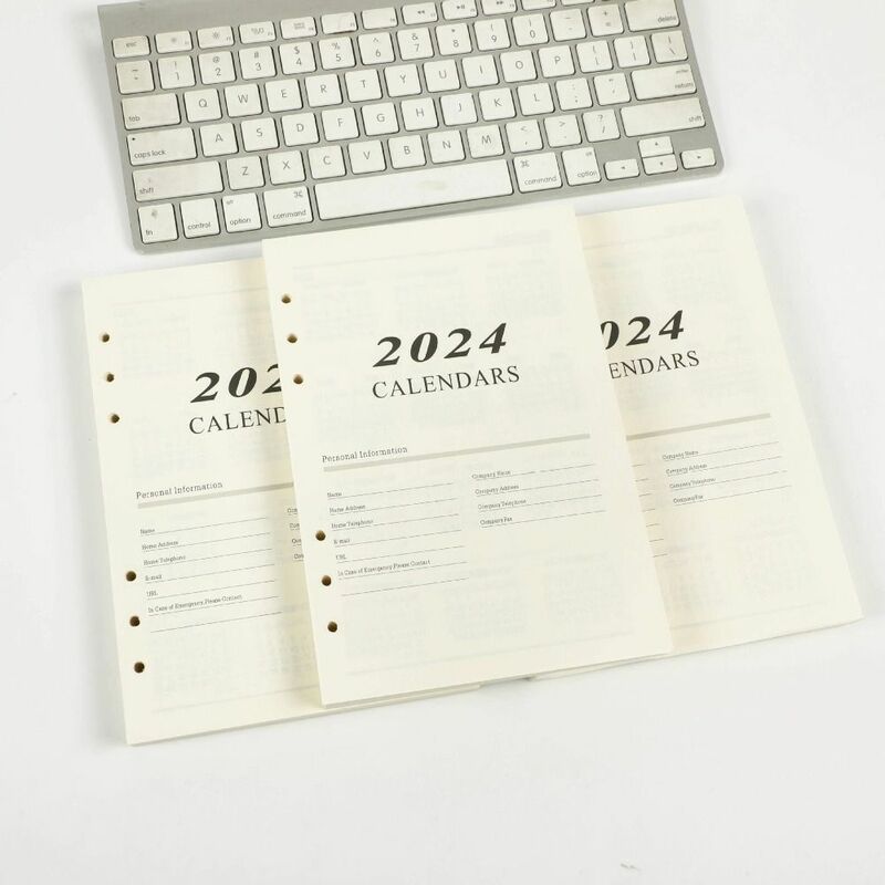 Cahier de calepin avec calendrier, agenda de culture Kiev itudes quotidiennes, classeur à spirale, planificateur de travail papier, 2024