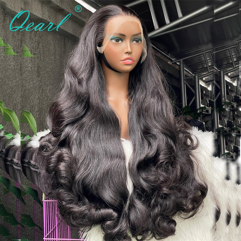 New in 100% Real Human Hair Wig for Women 400% Thick Density Lace Frontal Wigs Wavy 13x4 Brazilian Human Hair Top Sale 32" Qearl