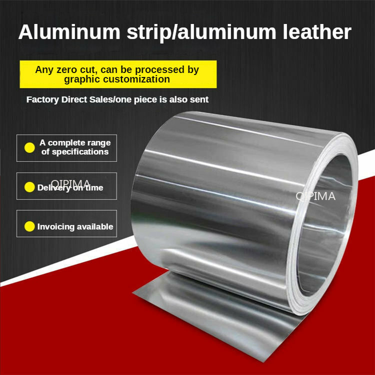 Strip koil aluminium Foil tipis, Strip aluminium lembaran aluminium nol potongan 0.2 hingga 1mm 50mm/100mm lebar Strip aluminium