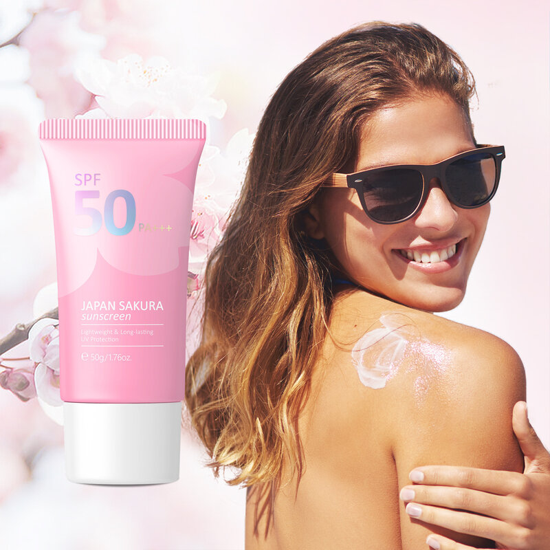Sakura-crema protectora solar Spf50, loción de aislamiento, crema blanqueadora, hidratante Facial, reparadora