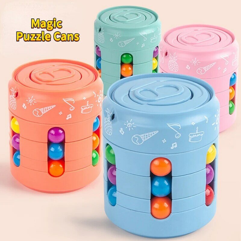 Magic Beans Fingertip Spinner Brinquedos para Crianças, Girando Pequenas Contas Mágicas Cubo, Stress Relief Puzzle, Brinquedos de Descompressão, 2 em 1, Novo