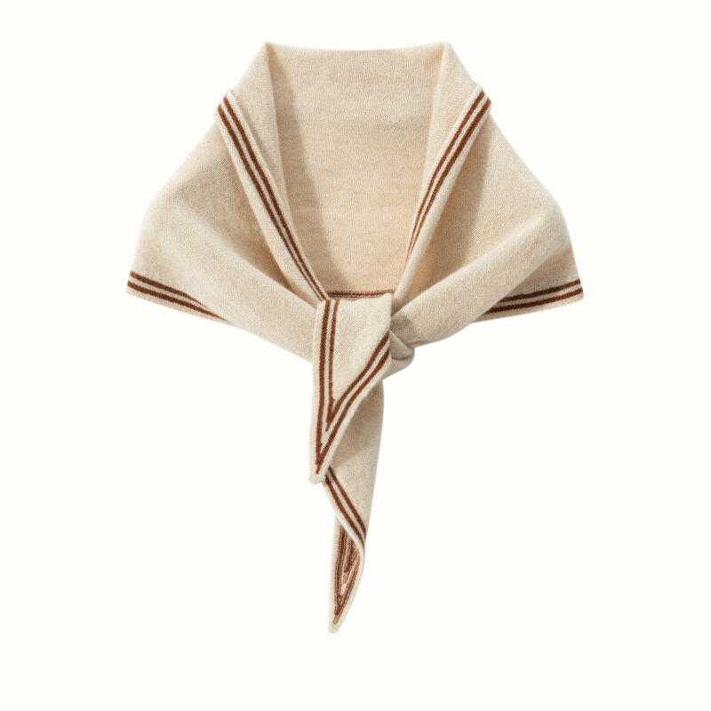 女性のための暖かいカシミアの三角形のスカーフ,流行のスカーフ,小さなショール,首の保護,新しい
