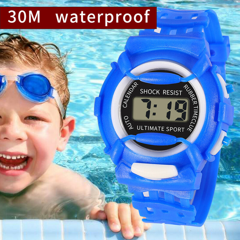 Meisjes Sport Horloge Outdoor Fitness Waterdichte Zwemhorloge Elektronische Reloj Geschikt Voor Kinderen Polshorloges Vintage Silicon