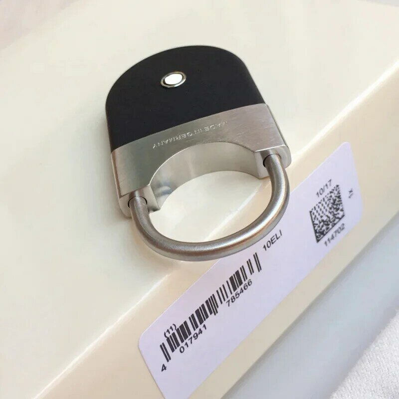 PJS-Llavero de bloque de pintura de goma negra MB de lujo para coche, anillo de acero inoxidable 316, llavero clásico de alta calidad con caja