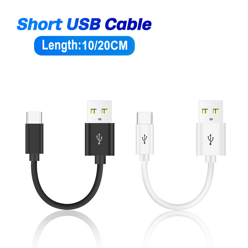 Cable Micro USB tipo C de 10/20cm de carga rápida corta para Samsung, Xiaomi, Huawei, teléfono Android, Cable de sincronización de datos, Cable adaptador USB