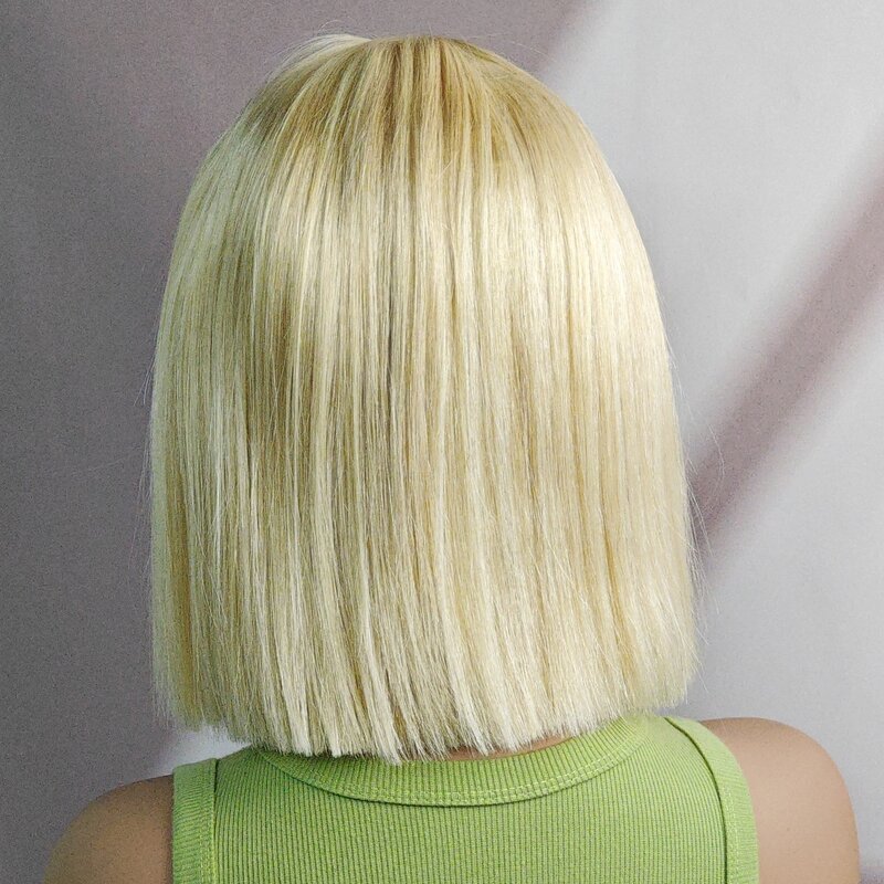 180% Density Straight Bob Wig Blonde Human Hair Wigs 2x6 Lace Short Straight Colored Bob Wig PrePlucked Brazilian Hair Wigs