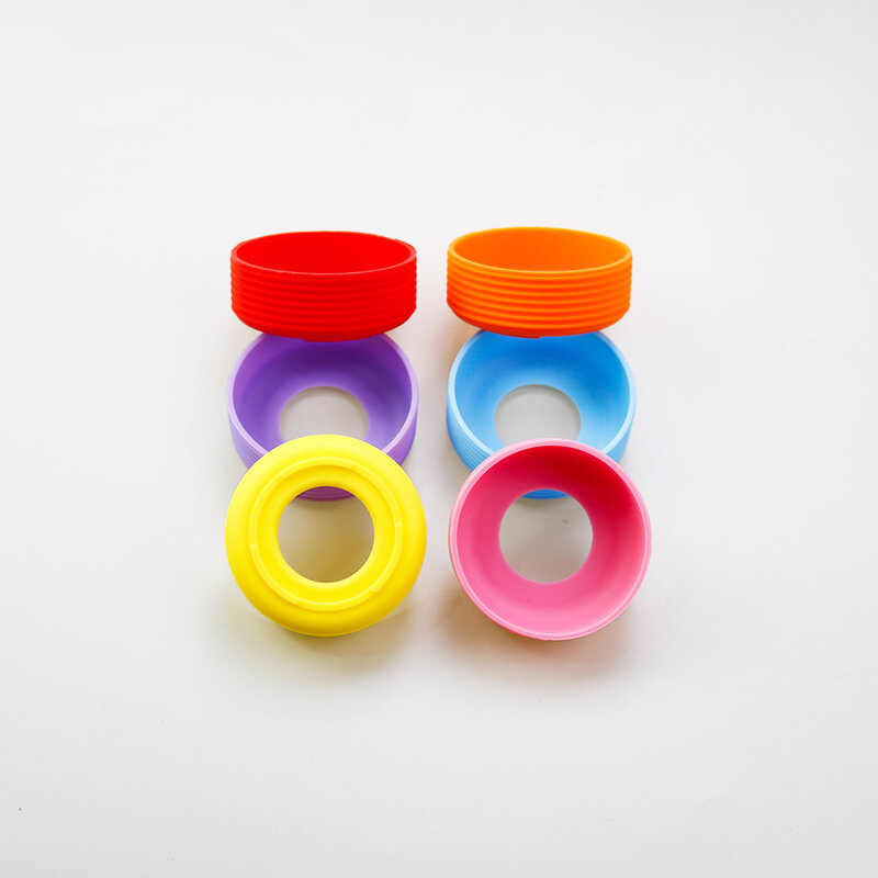 16 kolorów 5.5CM gwintowane kubek silikonowy dolna pokrywa 55MM Coaster rękaw płaszcza puchar dolny pierścień odporne na zużycie dolna pokrywa