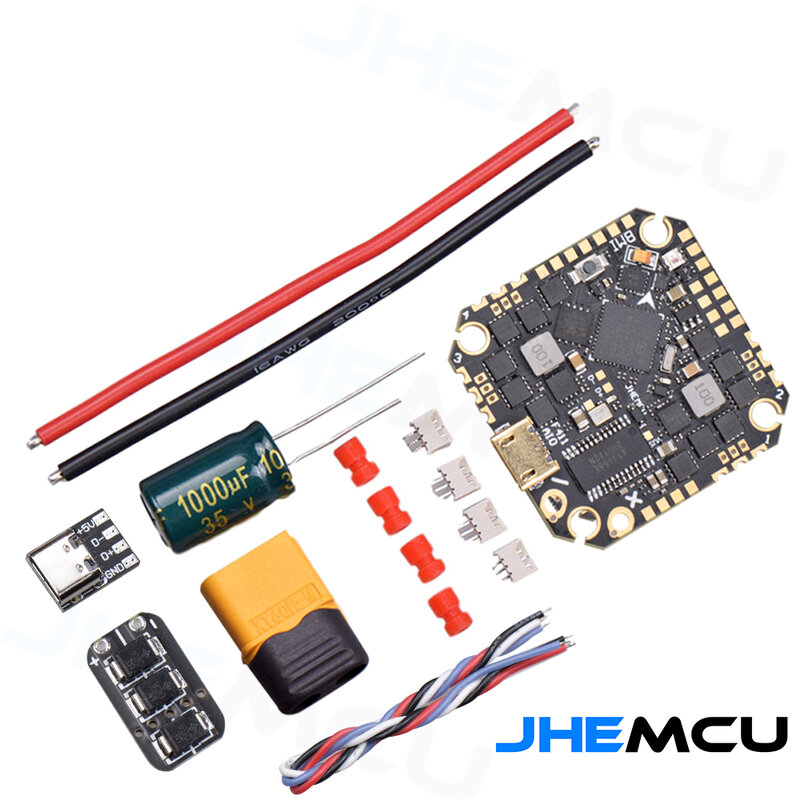 JHEMCU GHF411AIO-ICM 40A F411 Flight Contrmatérielle Speedfight BLHELIS 4in1 ESC 2-6S 25. 5X25,5mm pour FPV Toothpick Ducted Drones Toy