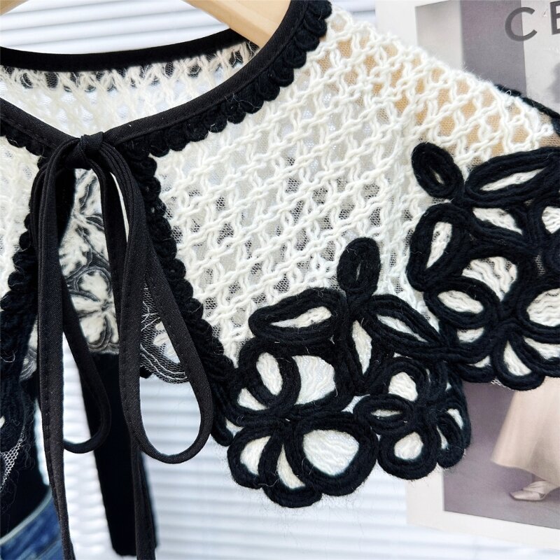 Decorative False Collar Woman Shirt Crochet Flower Collar Small Collar