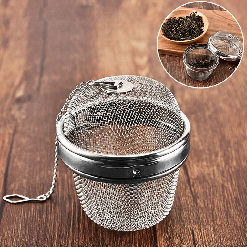 Ситечко для чая шар сетка с застежкой-шариком для рассыпного листового чая из нержавеющей стали