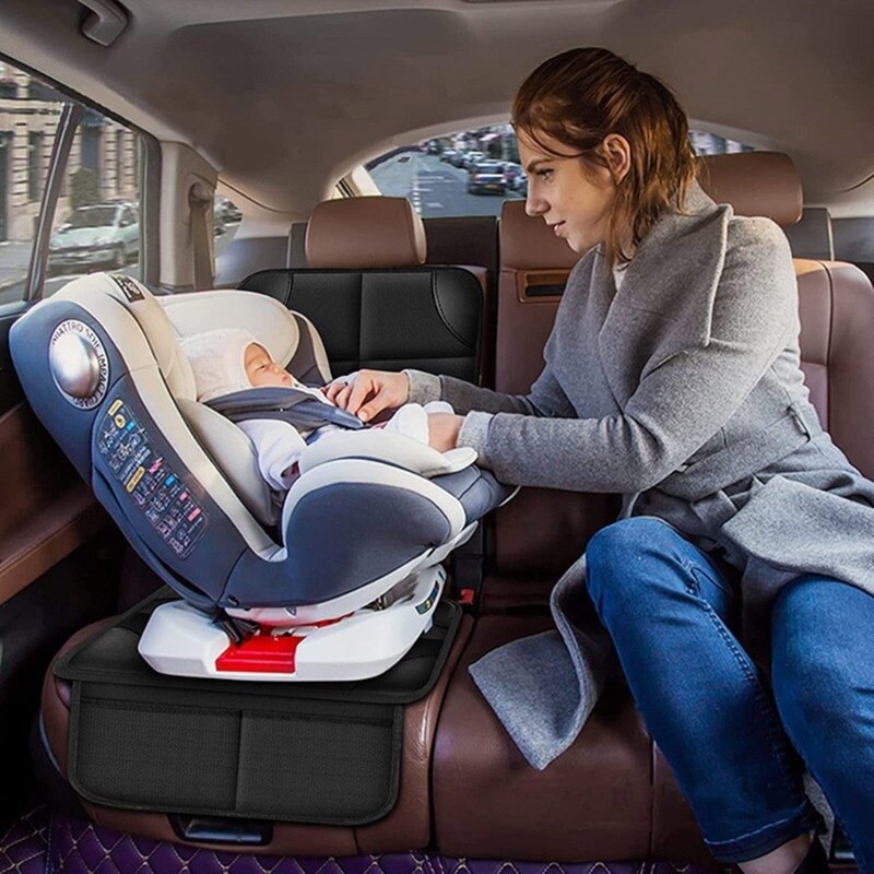 Alfombrilla coche impermeable para niños, cojín asiento seguridad, almohadilla desgaste antideslizante para asiento