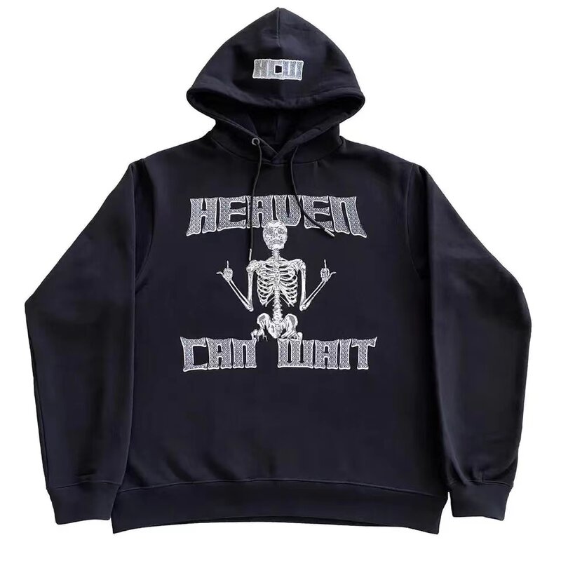 Harajuku 2023 Versatile Streetwear Loose Y2K Hoodies Men Graphics Print Hooded Sweatshirts Mens Sport Coat Hoodies Women Gothic