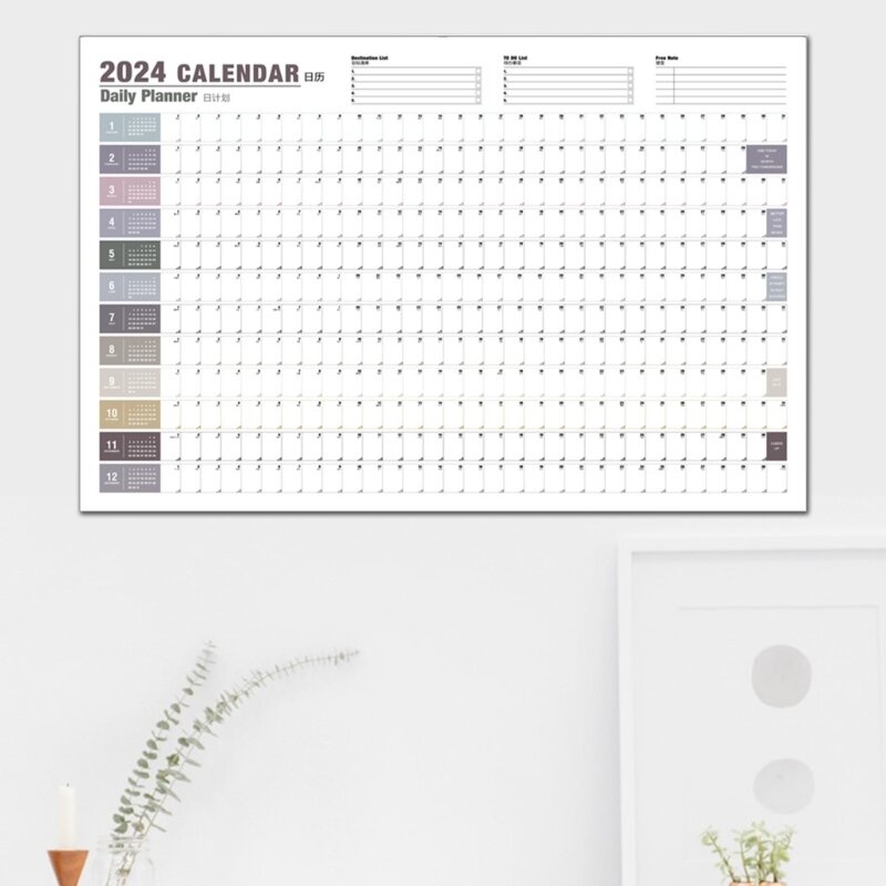 Календарь 2024 календарь для оформления фотографий календарь 2024 ежемесячный календарь, планировщик для дома семьи толстый ежемесячный настенный календарь