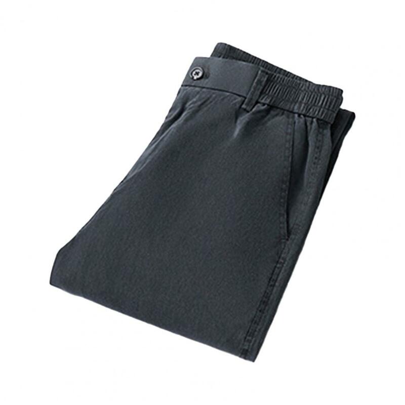 Pantalones Cargo de talla grande para hombre, pantalón de pierna ancha con cintura elástica, secado rápido, fresco, uso diario, con bolsillos, ajuste holgado completo
