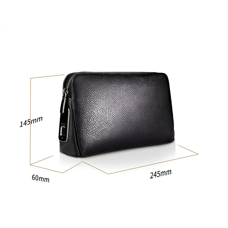 Men's Fingerprint Bag Men's Leather Handbag Men's Long Wallet Mobile Phone Bag Men's Messenger Bag Anti-theft Wallet