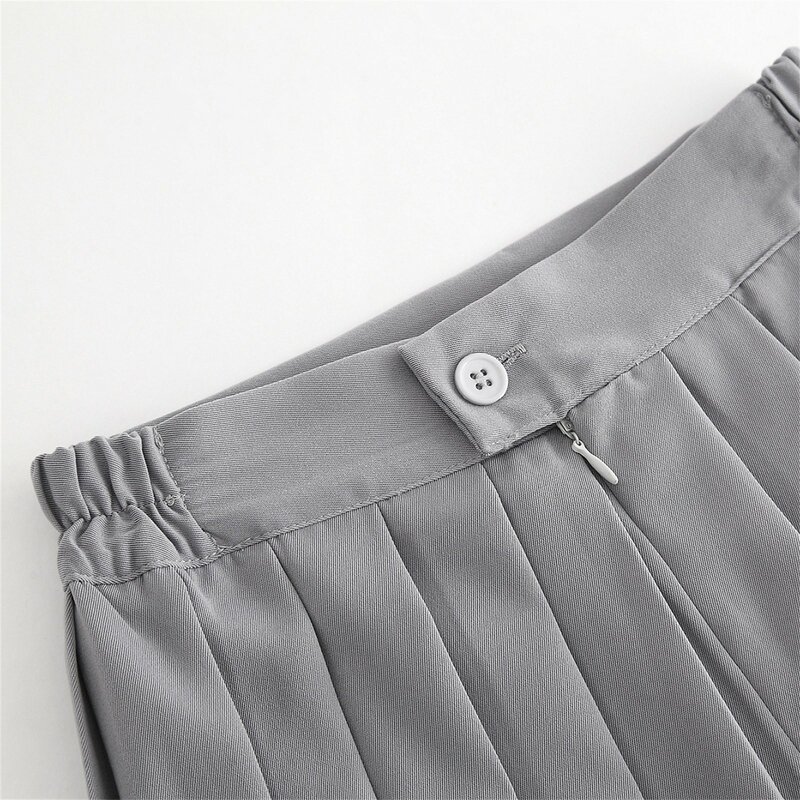 Юбка Женская средней длины, базовая однотонная мини-юбка в школьном стиле, плиссированная Повседневная универсальная мини-юбка с завышенной талией, большие размеры