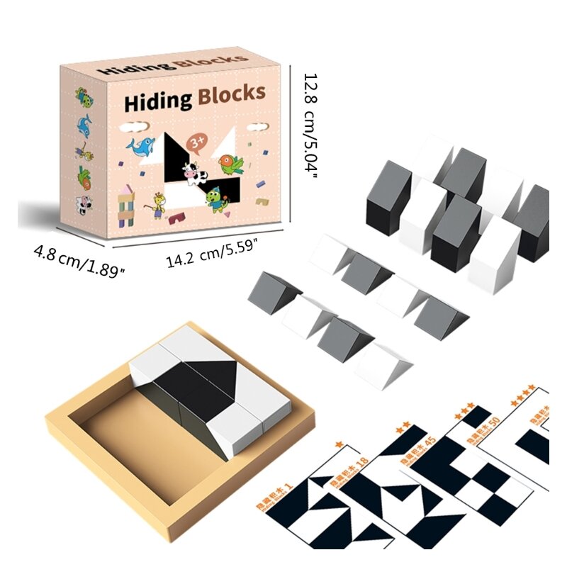 Blok Persembunyian Kreatif untuk Anak-anak Set Blok Latihan Keterampilan Motorik Halus Puzzle 3D Mainan Aktivitas Set Bangunan
