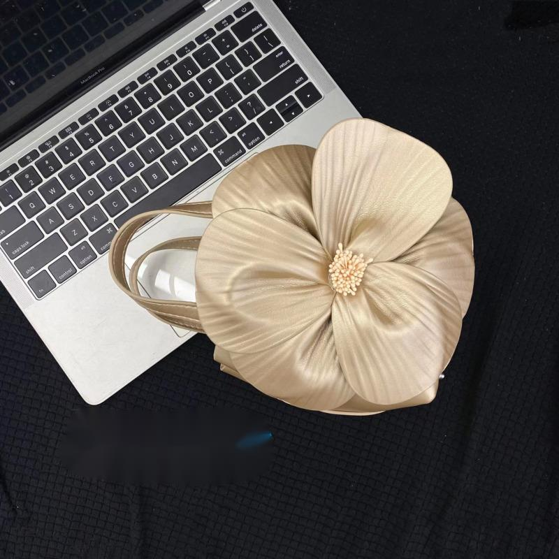 여성용 프렌치 3D 꽃 아름다운 이브닝 백, 럭셔리 디자이너 핸드백 및 지갑, 꽃잎 스플라이싱 숄더 토트백, 2024 신제품
