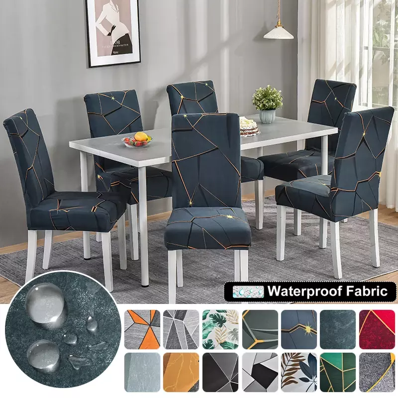 Sarung kursi tahan air gaya Nordik, sarung kursi dapat dilepas elastisitas tinggi dekorasi restoran