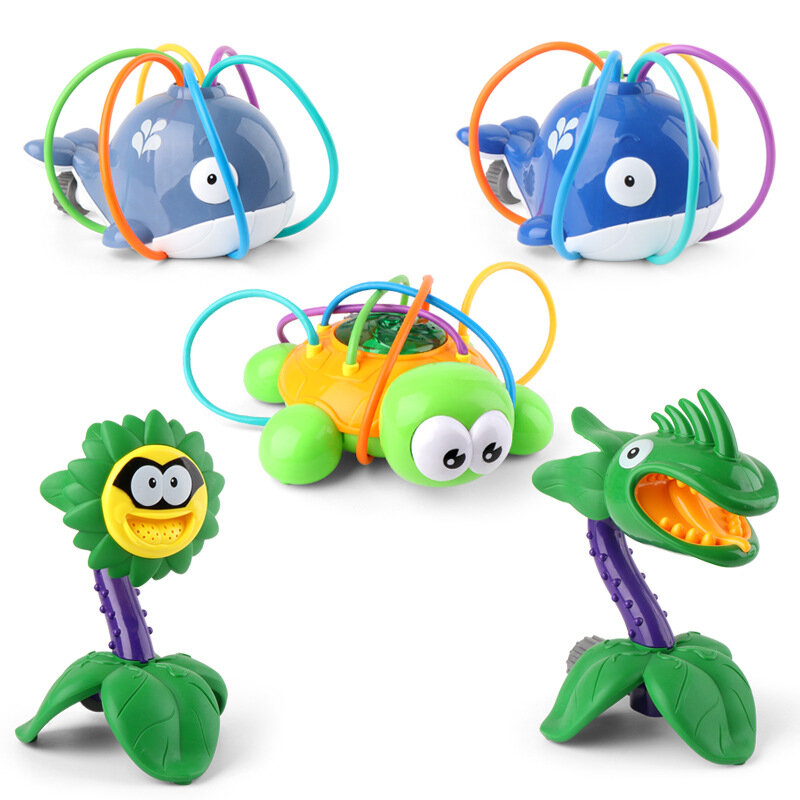 Children's shower toy, male cartoon, sprayable baby, female baby, bathroom water play, shower toy, rotating spray toy
