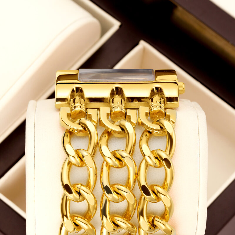YaLaLuSi 남녀공용 럭셔리 박스 시계 리무버, 이온 금도금, 커플 시계, 1 쌍 골드 시계, 브랜드 2024, 핫 세일