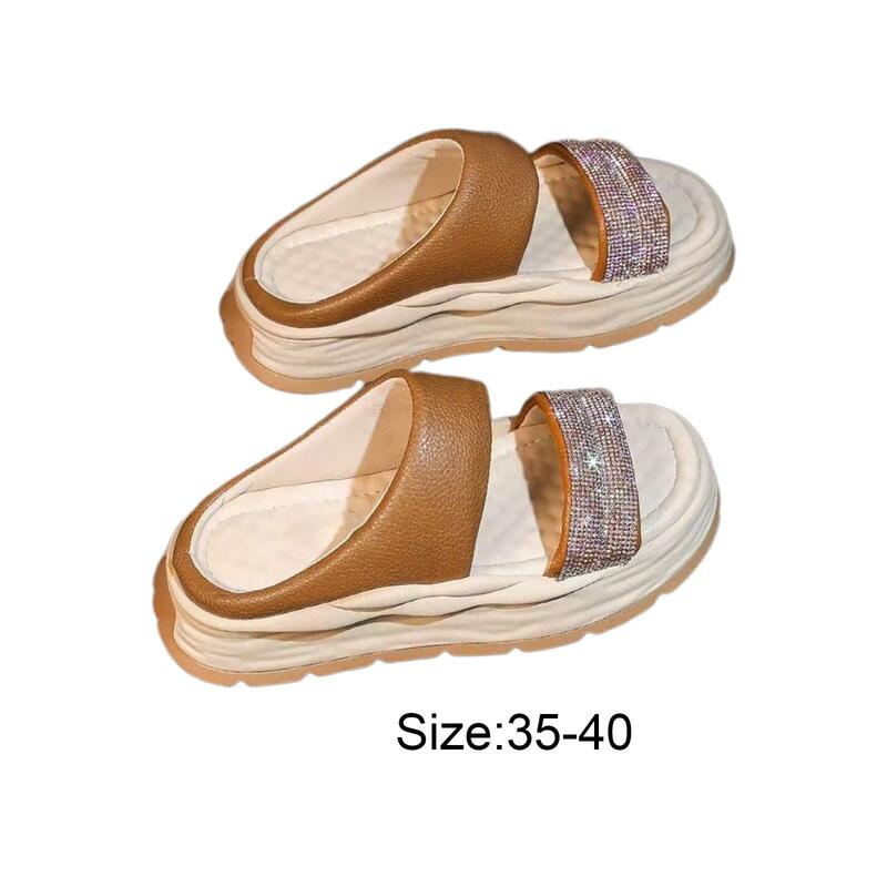 andals Nonslip Casual Slippers Rubber Sole Floor Slides Shoes Platform Beach Sandals for Traveling Summer Outdoor Camping