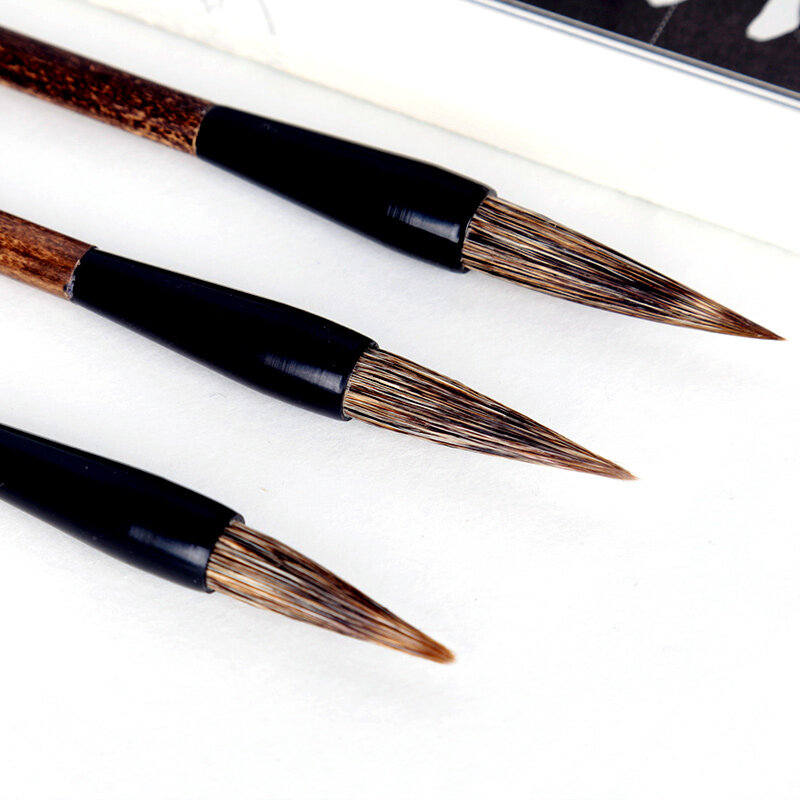 Set di pennelli cinesi spazzola per capelli in tasso di pietra dura pittura a mano libera cinese in esecuzione penna per Calligrafia con Script corsivo penna per Calligrafia