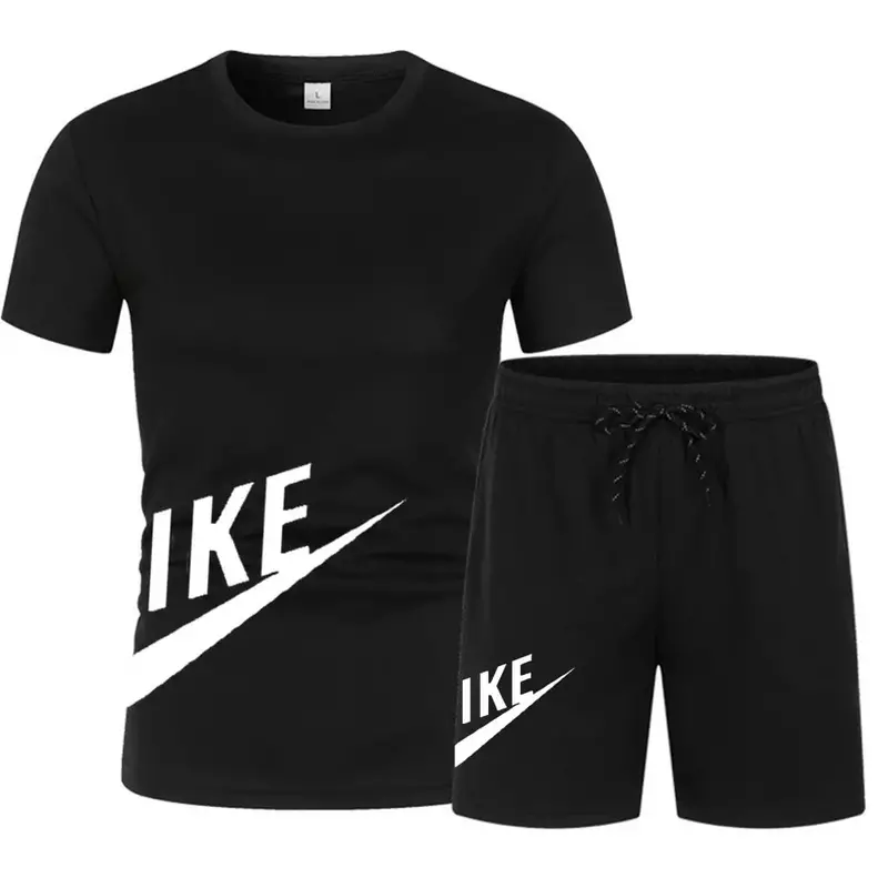2024 summer fashion sports men's short sleeve T-shirt + sports shorts suit men's casual men's jogging suit