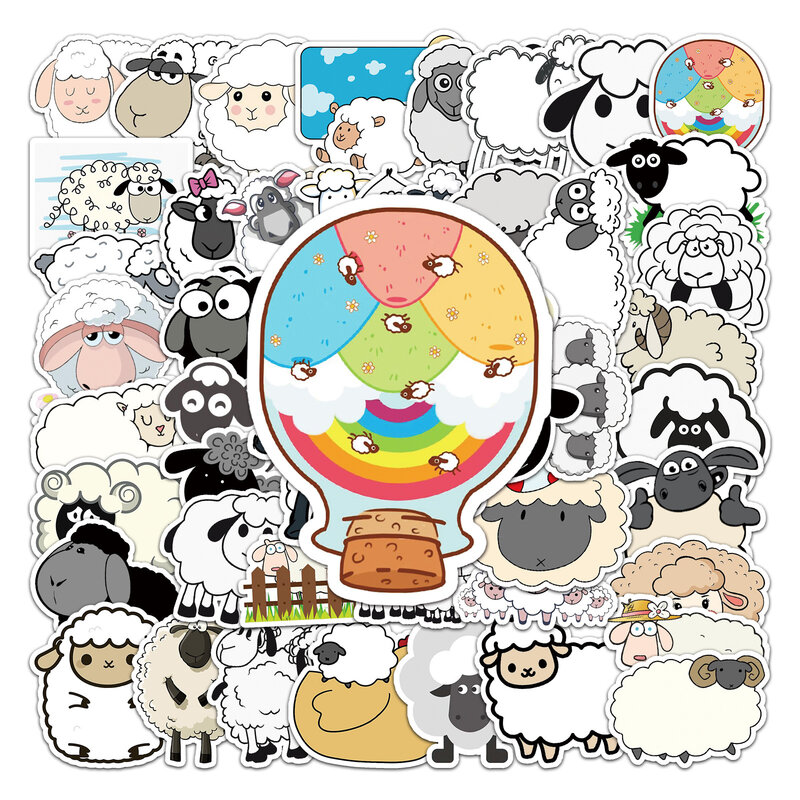 50Pcs Cartoon Lamb Series Graffiti Stickers adatto per caschi per Laptop decorazione Desktop adesivi fai da te giocattoli all'ingrosso